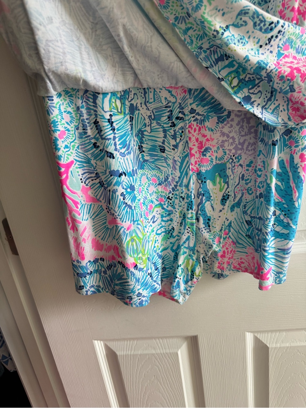 Lilly Pulitzer Ruffle V-Neck Floral Dress - Pink & Blue & Green - Picture 4 of 4